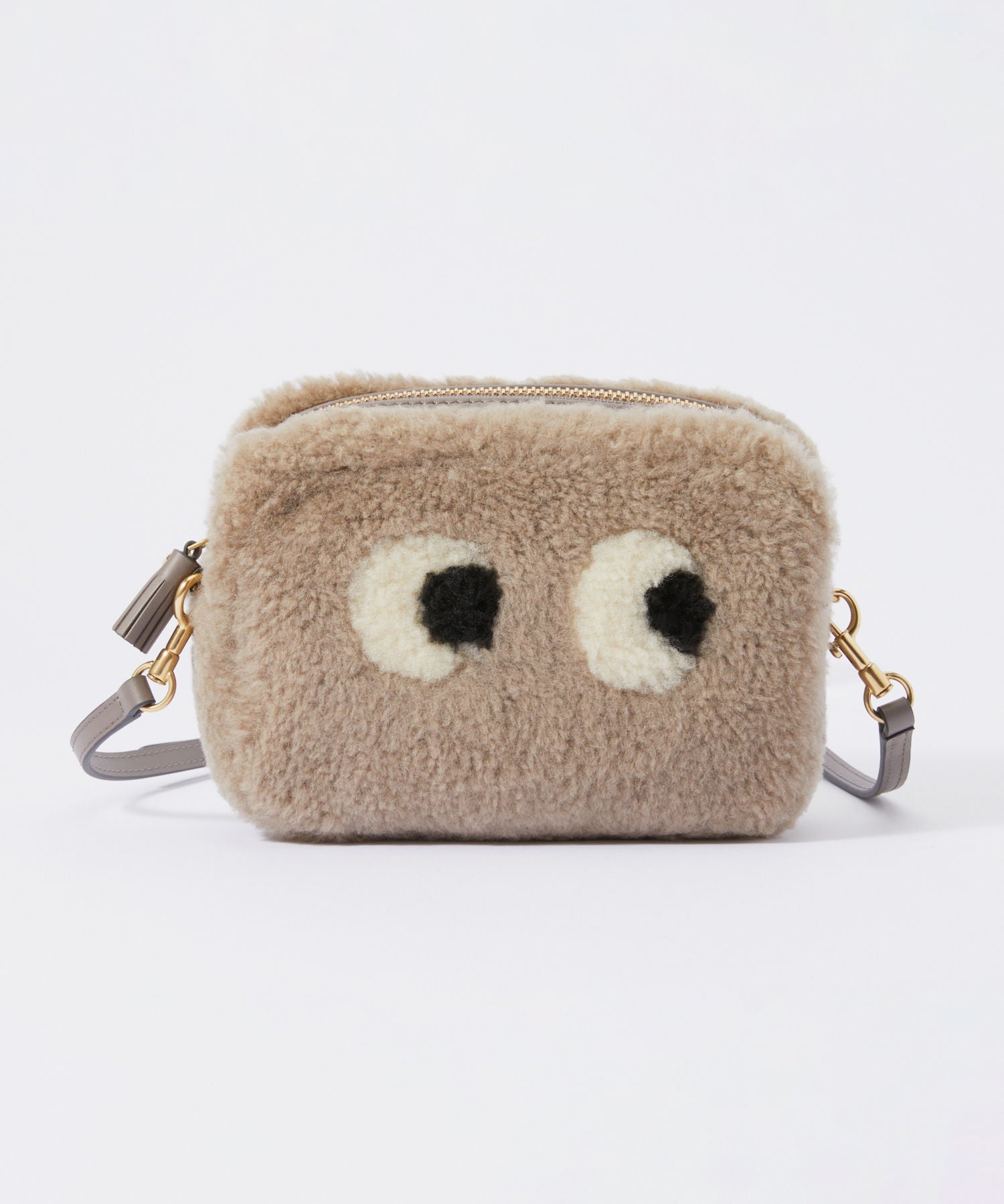 EYES CROSS BODY IN SHEARLING Shoulder Bag 