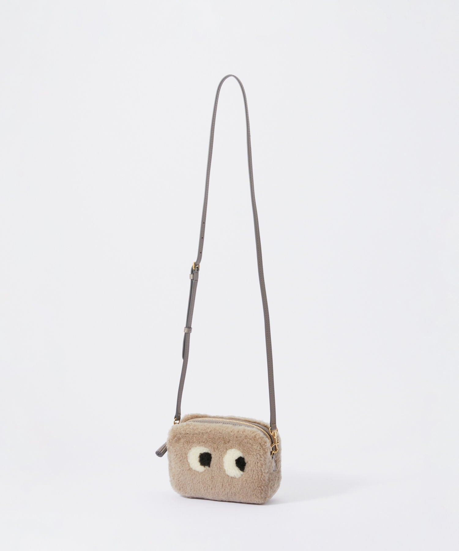 EYES CROSS BODY IN SHEARLING Shoulder Bag 