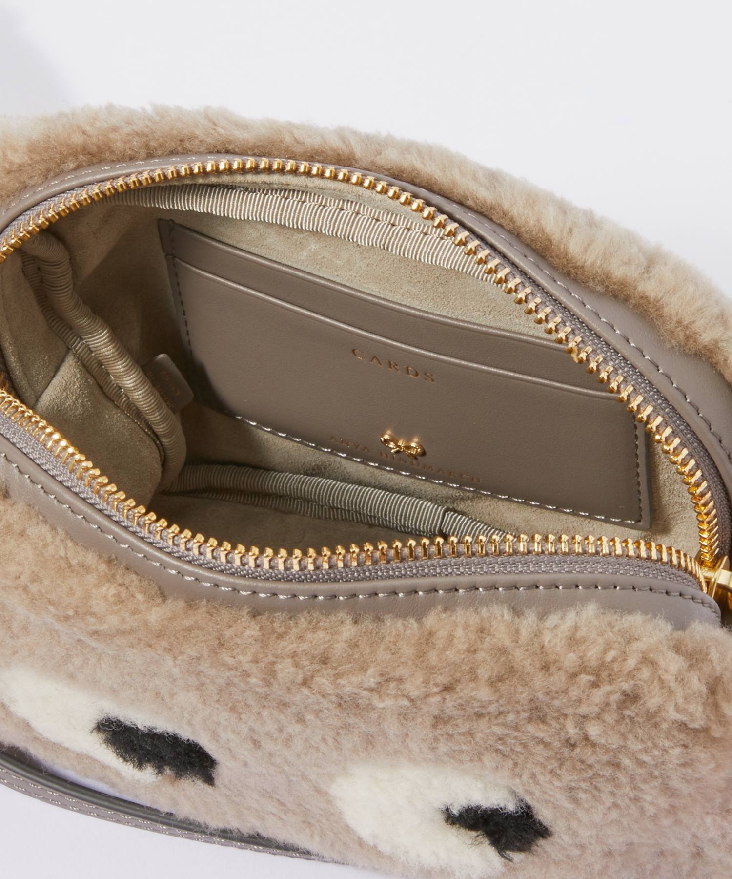 EYES CROSS BODY IN SHEARLING Shoulder Bag 