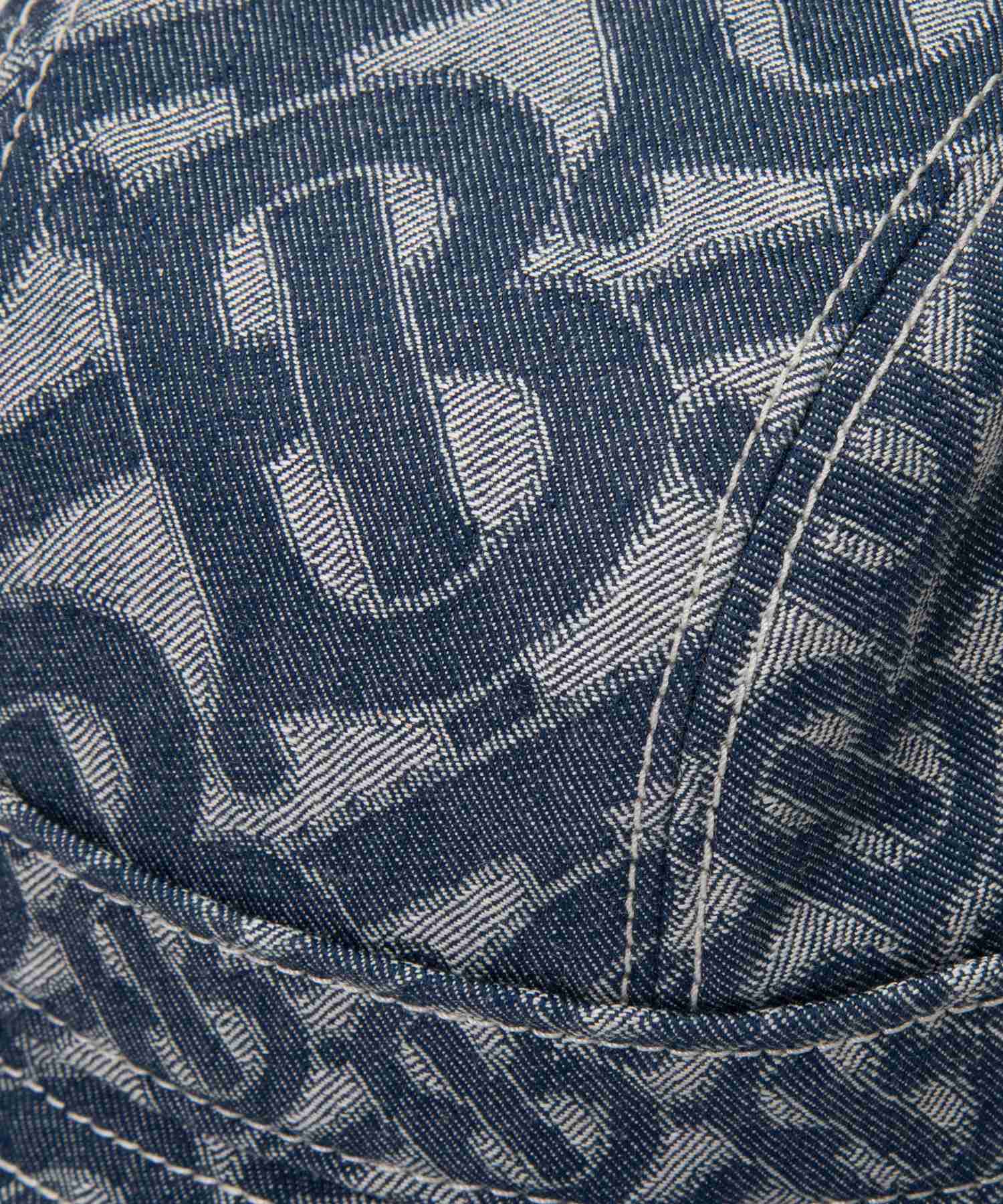 MONOGRAM PRINT DENIM BUCKET HAT 