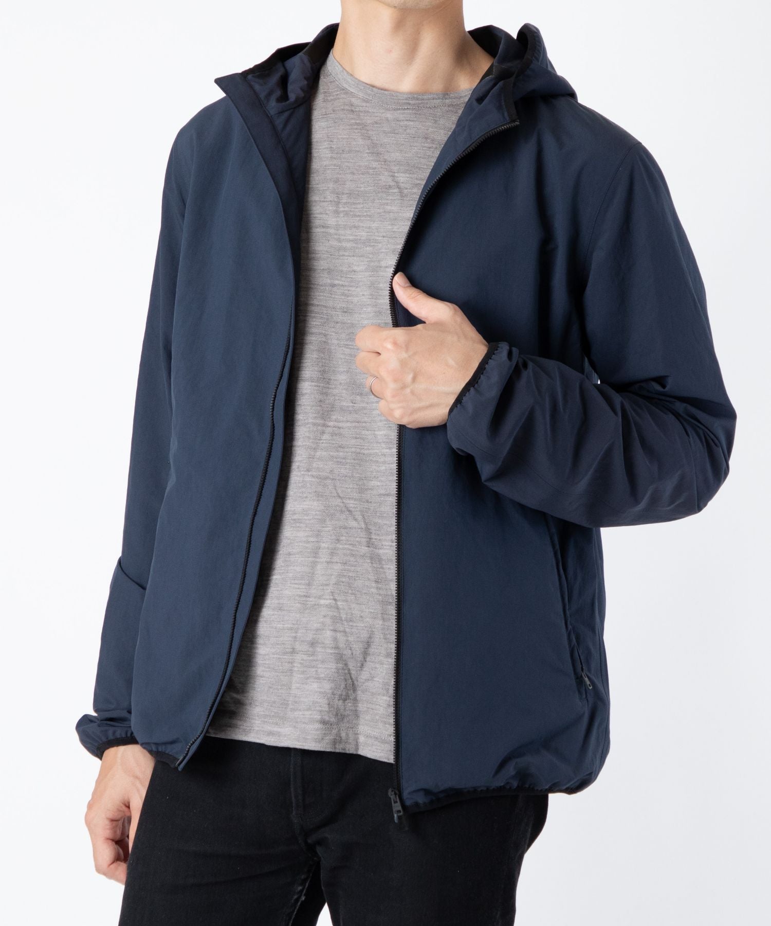 zip-up blouson hoodie 