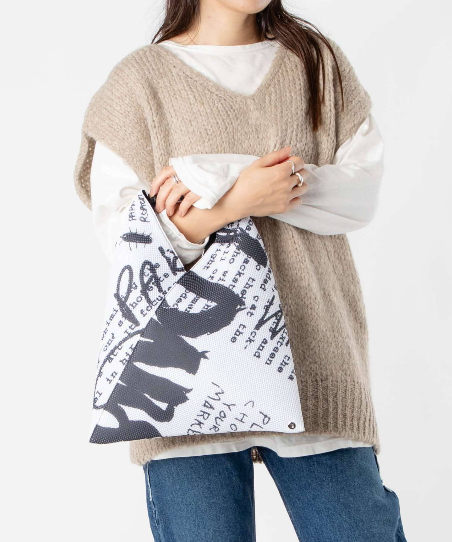 JAPANESE SMALL PRINTED MESH tote bag 