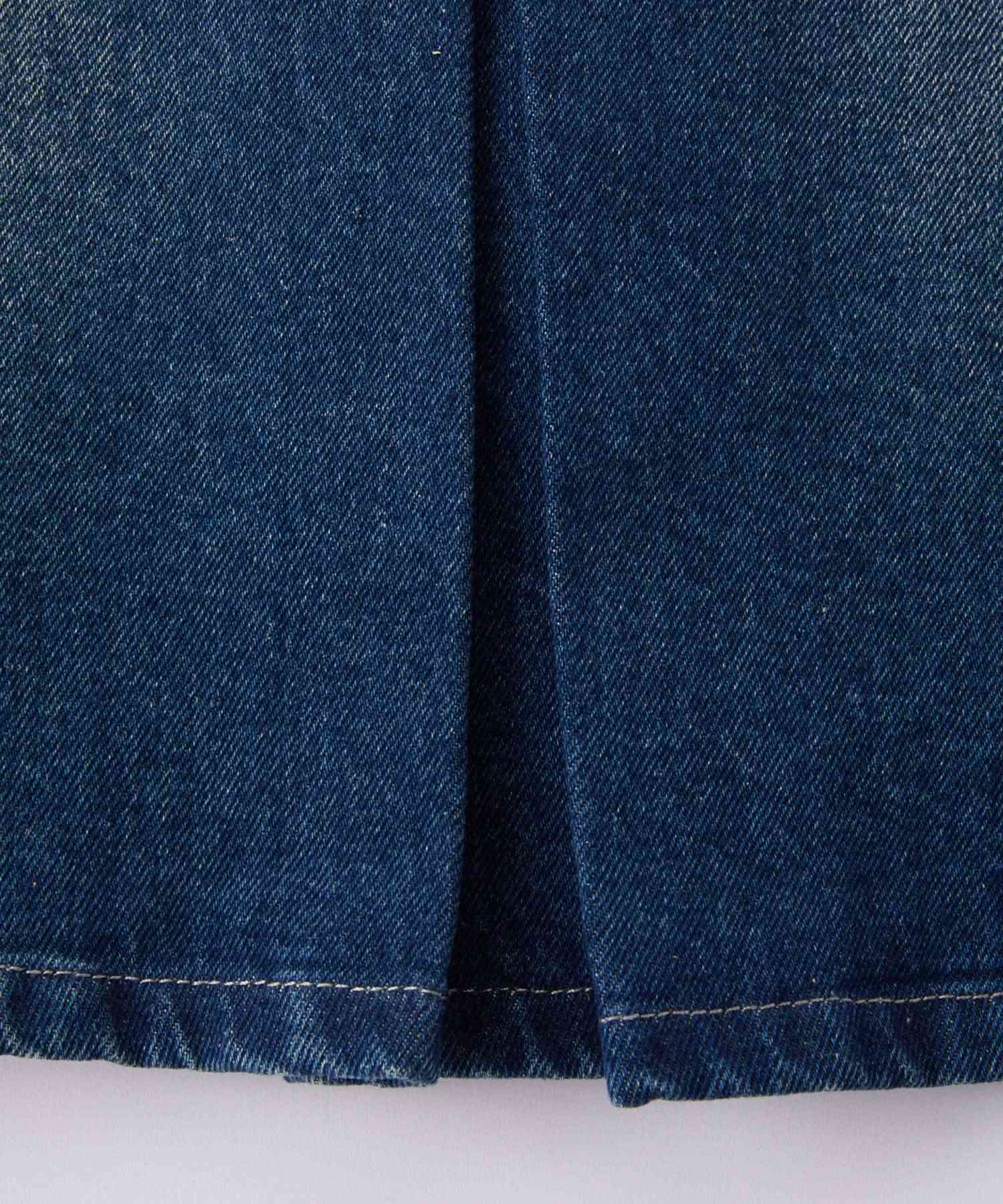 BOX PLEATED DENIM SKIRT 