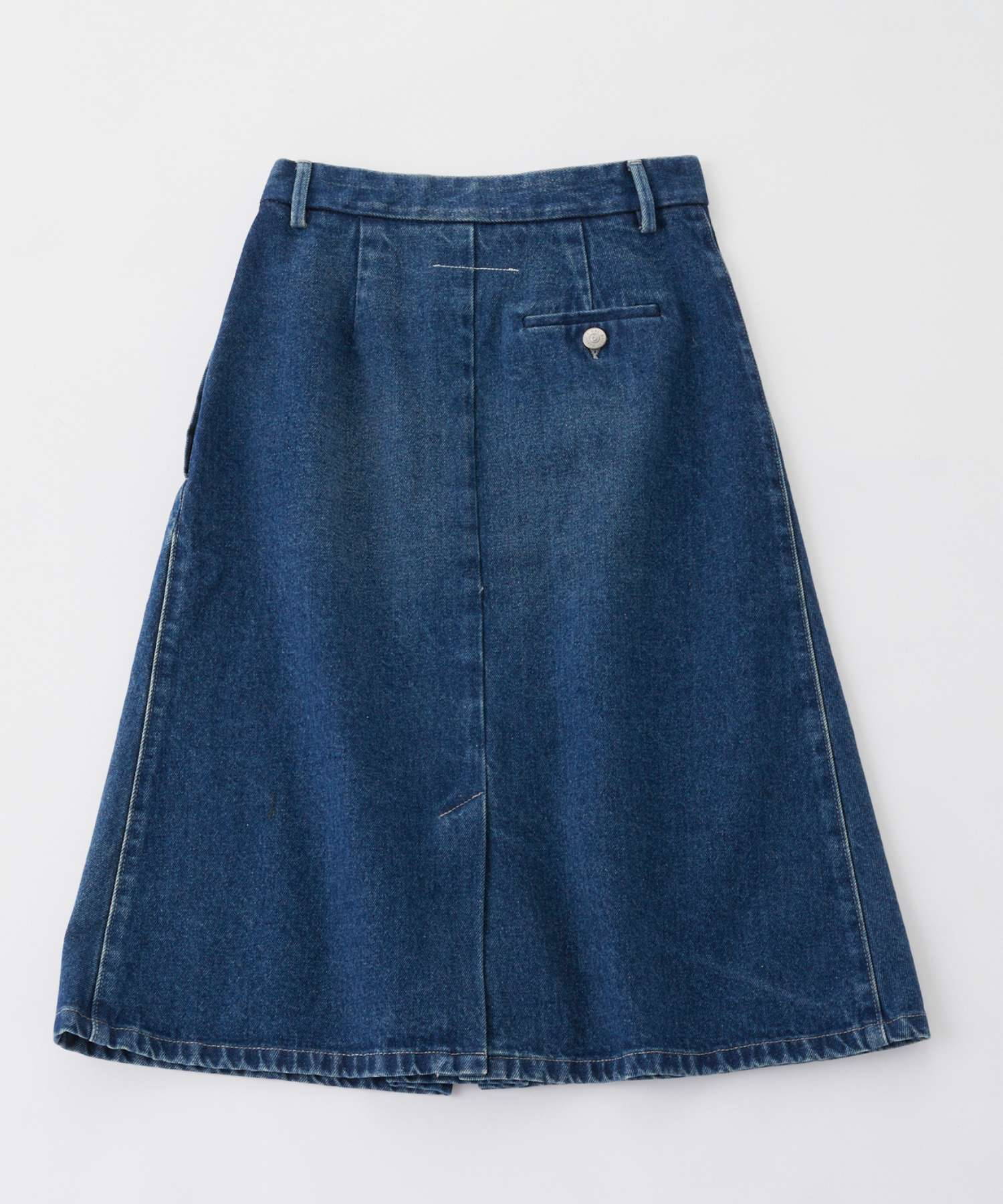 BOX PLEATED DENIM SKIRT 