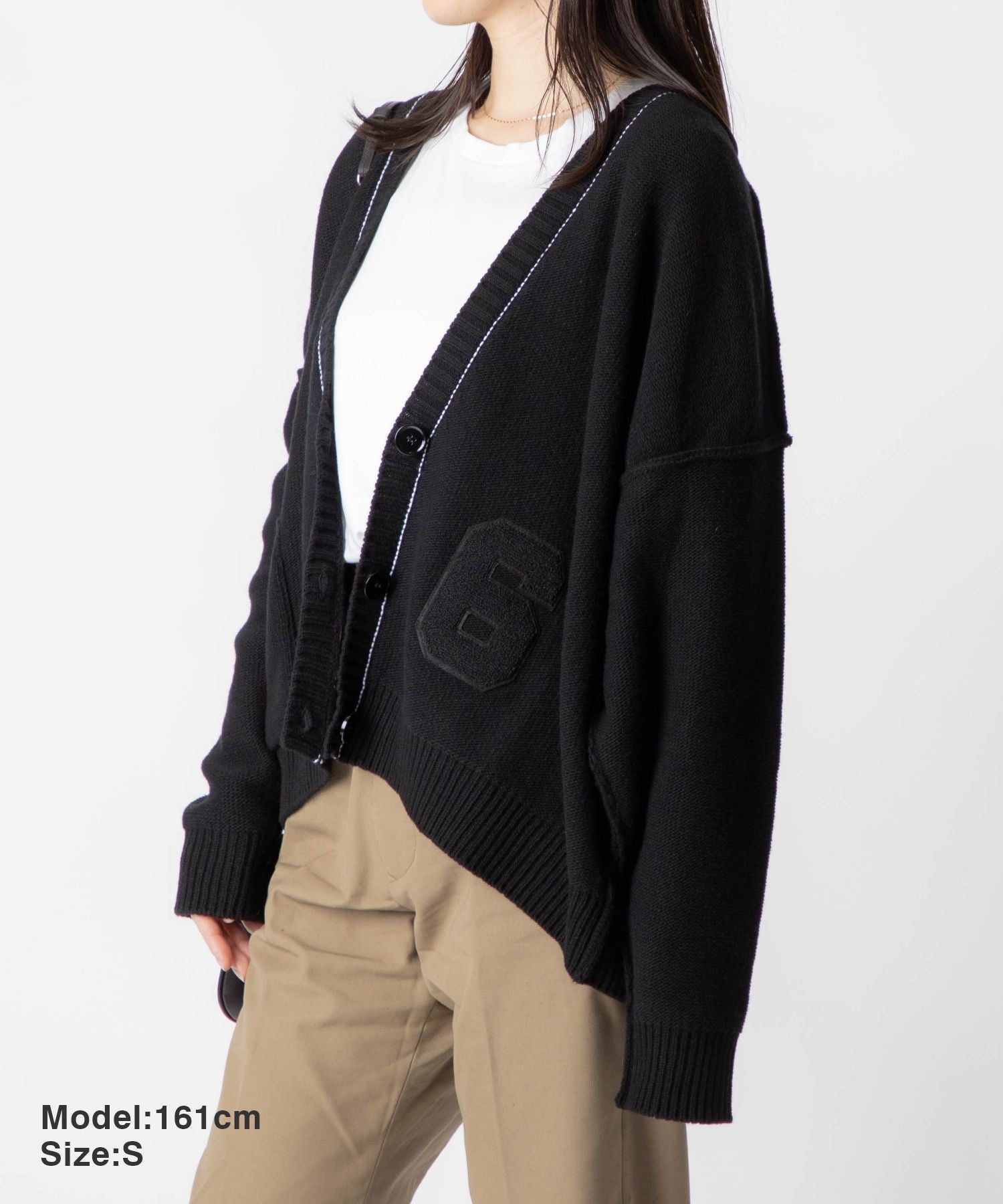 NUMBER PATCH cardigan 