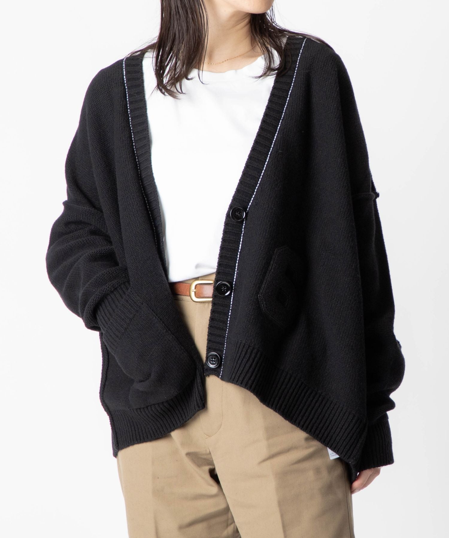 NUMBER PATCH cardigan 