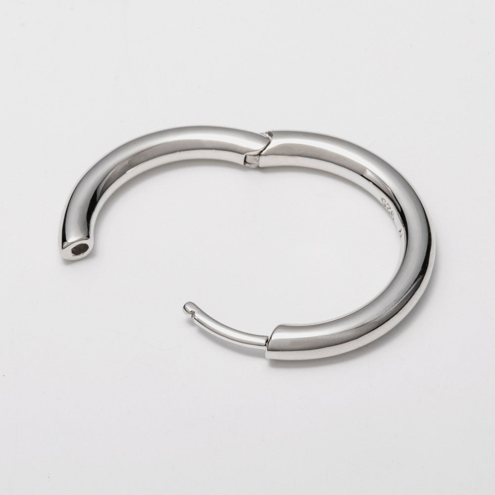 CLASSIC HOOP MEDIUM STERLING SILVER EARRINGS 