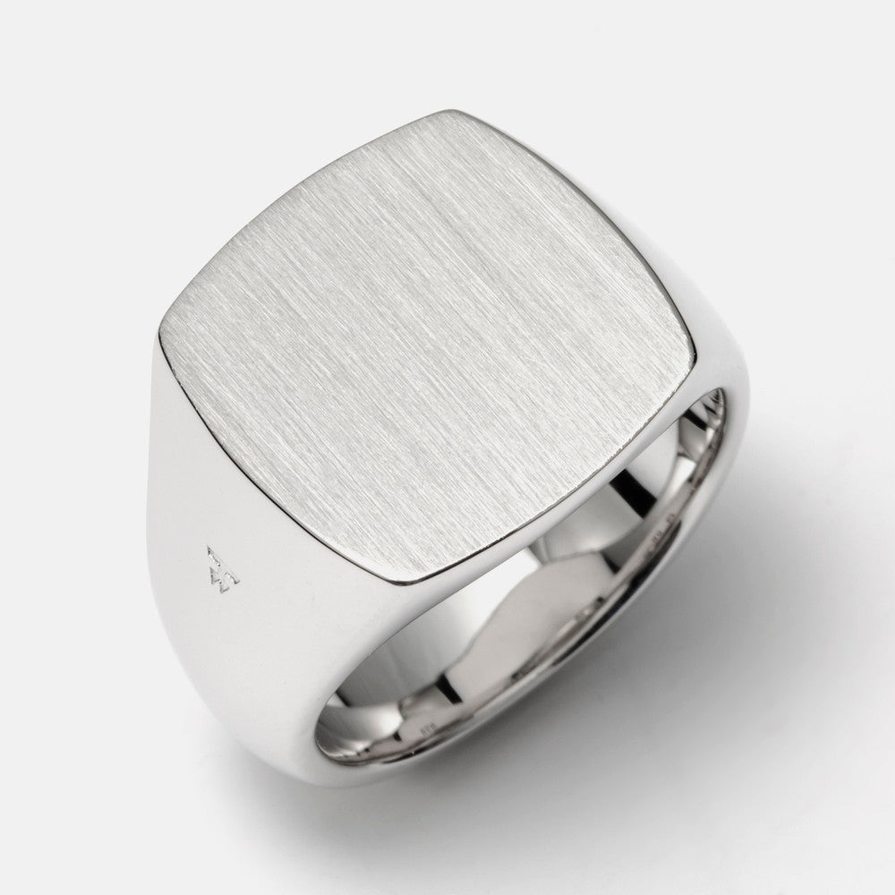 CUSHION SATIN STERLING SILVER RING 