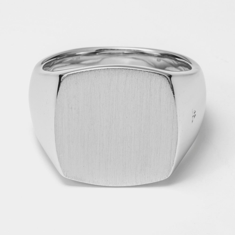 CUSHION SATIN STERLING SILVER RING 