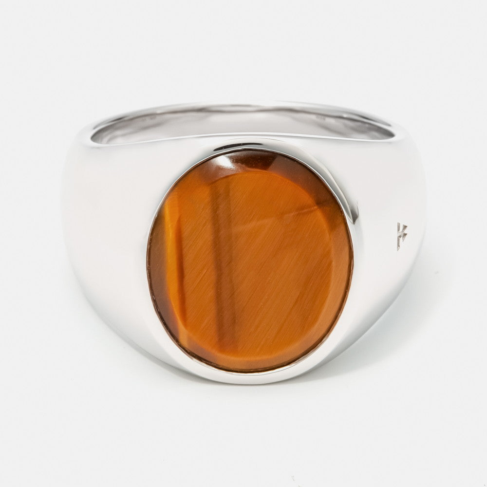 OVAL TIGER EYE STERLING SILVER ring 