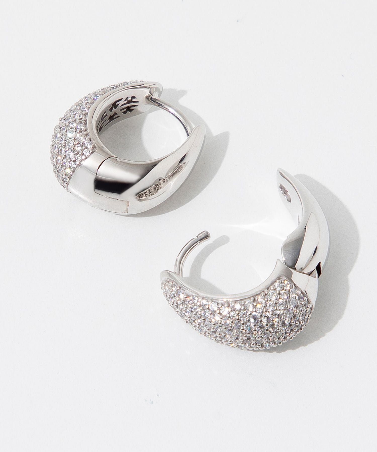 ICE HOOP SMALL PAVE EARRINGS 